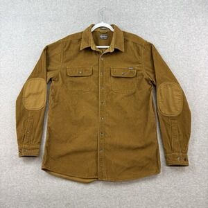 Eddie Bauer Tan Shirt Men's Tall TL Heavy Corduroy Elbow Patch Pad Classic Fit